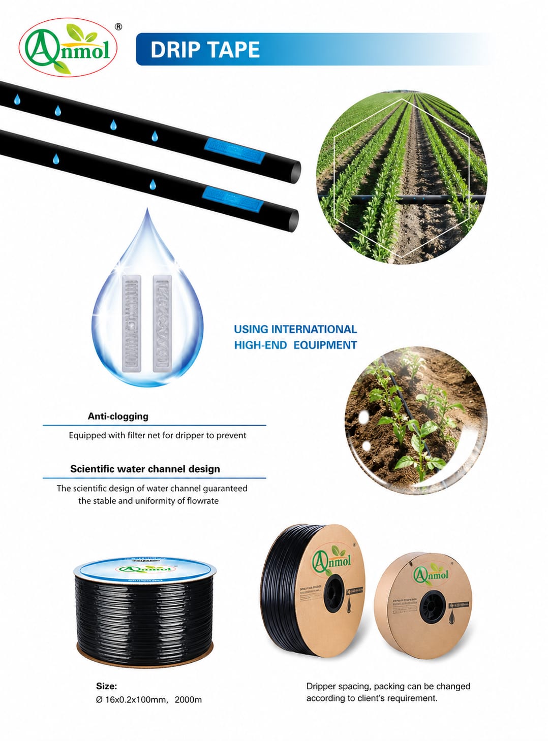 Anmol drip tape roll for irrigation